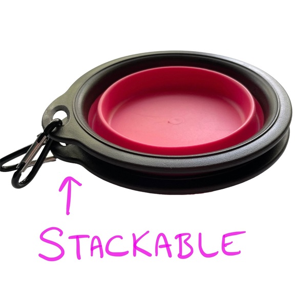 NEW 2 Travel Collapsible Pet Bowls Pink / Brown Dog Cat Puppy - Picture 7 of 10